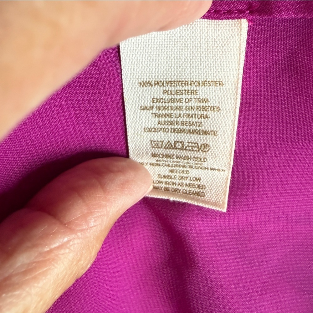 Free People Magenta Best of Both Worlds Button-Down 1/2 Sheer Shirt Size S #1664 - Picture 7 of 8
